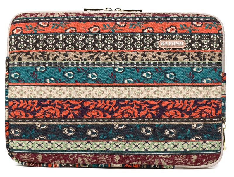 Kayond Canvas Water-Resistant 15.6 Inch Laptop Sleeve case for 15 inch 15.4 inch 15.6 inch Notebook Computer (15-15.6 inch, Red Bohemia) - Image 2